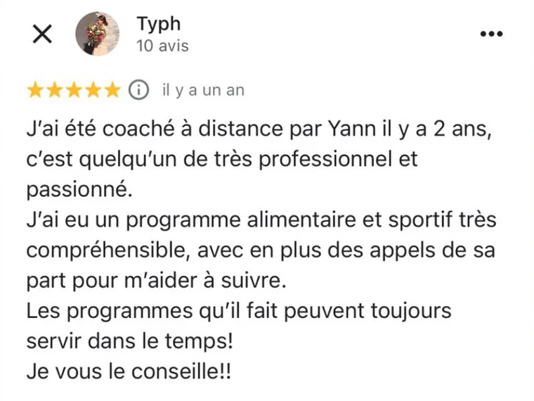 Typhaine, avis Google 5 étoiles
